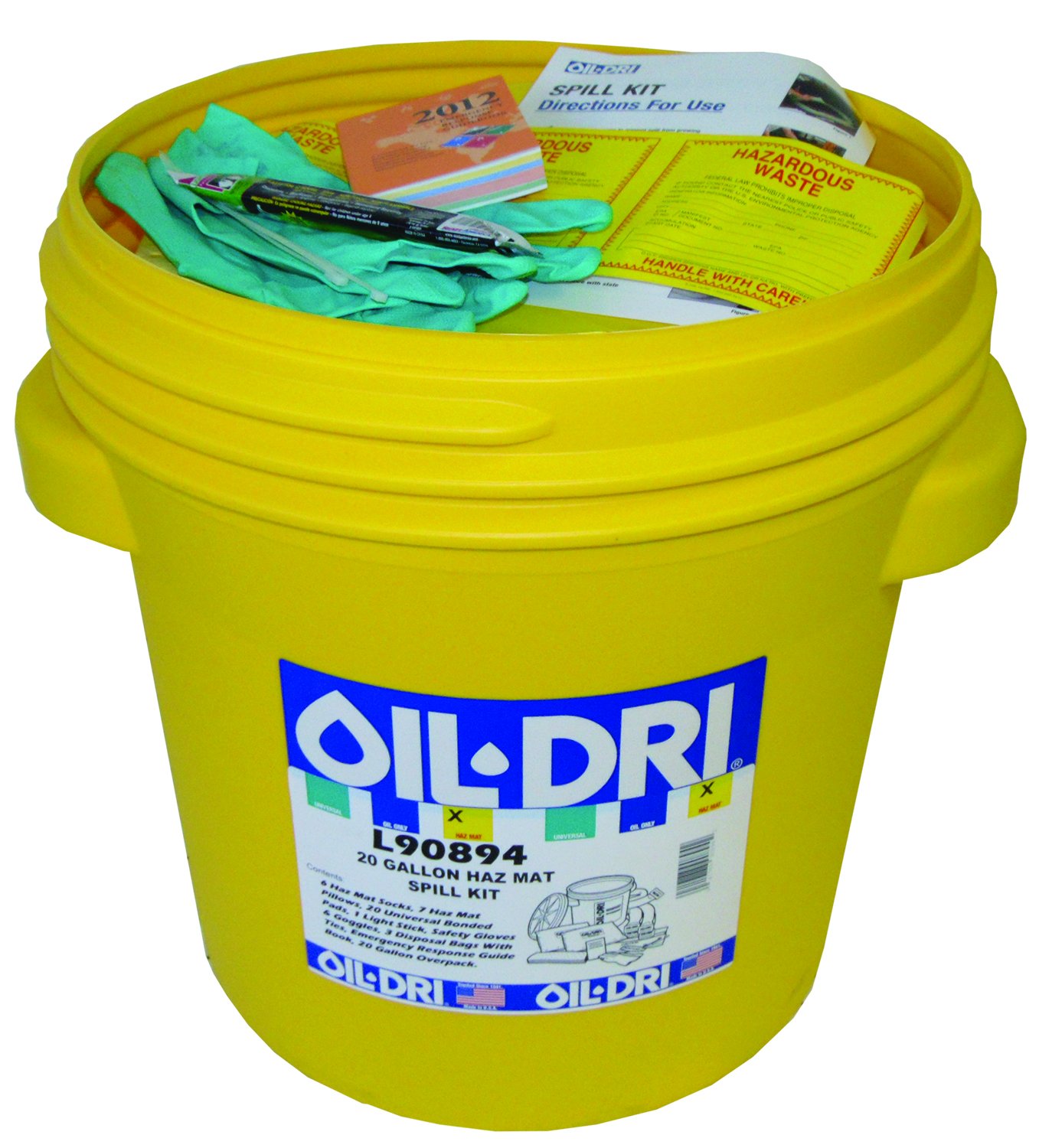Oil-Dri L90894 20 gallon Hazardous Material Spill Kit: Industrial Spill Response Kits: Industrial & Scientific
