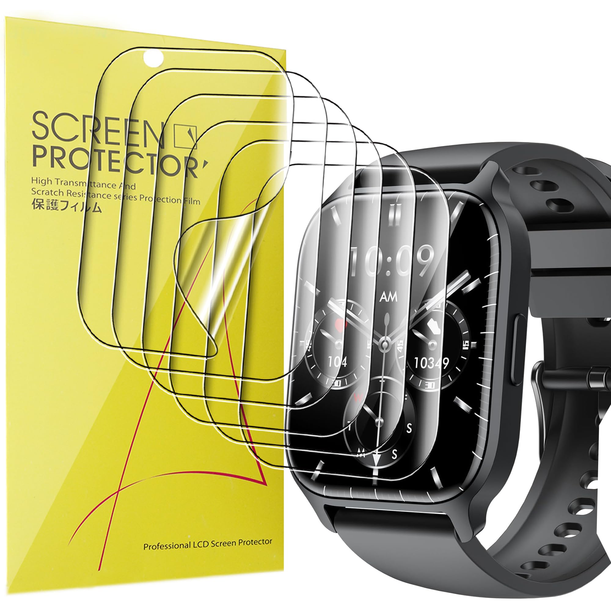 Blueshaweu Compatible with LLKBOHA Y3 Smartwatch Screen Protector, [6 Pack] Full Coverage TPU Clear Film Compatible with LLKBOHA Smartwatch 1.85 inch Y3 (6 pack)