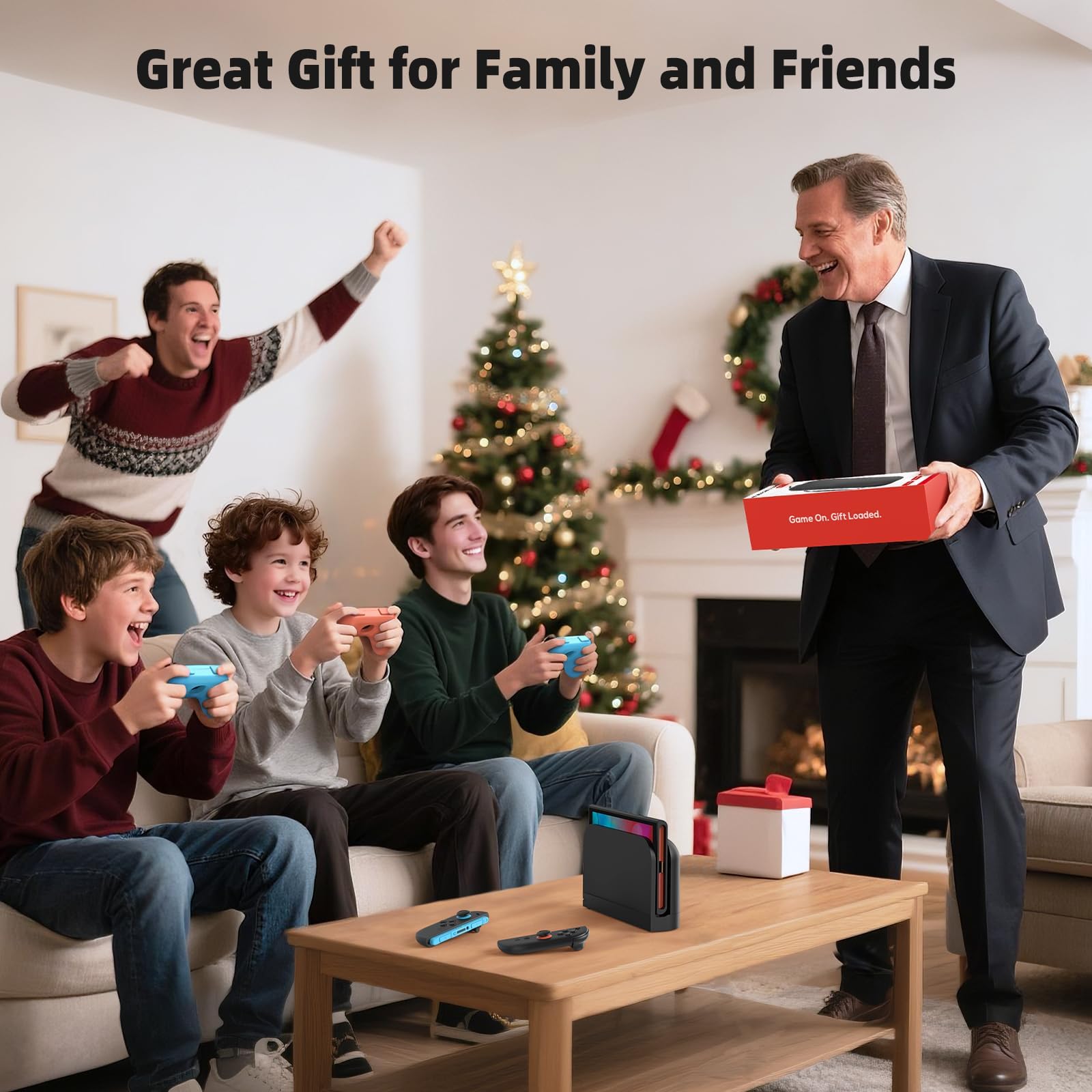 Switch 2 Accessories, Bundle Case for Nintendo Switch 2 (2025), MENEEA 20-IN-1 Kits: Carrying Case, Controller Charger Dock, Grips for Joy Con,Steering Wheels for Mario Kart,Protective Cover for Controller Console for Switch 2 (Black)