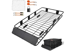 64"x39" Heavy Duty Roof Rack Cargo Carrier w/Waterproof Rooftop Cargo Bag for Top of Car,All-Weather 200 Lbs Cap Car Top Carr