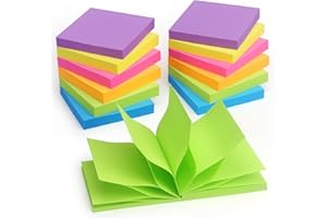 WINNER AURA Pop Up Sticky Notes 3x3 inch Bright Colors Self-Stick Pads 12 Pads/Pack 100 Sheets/Pad Total 1200 Sheets