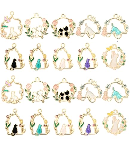 YETOOME 30 Dijes De Esmalte Azul Mezclados Chapados En Oro Para Collares, Pulseras, Joyería Y Manualidades, Acero Aleado, No Es Una Piedra Preciosa