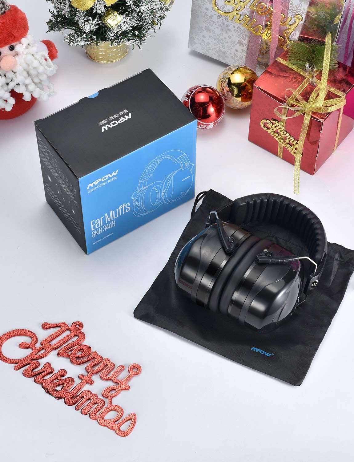 Mpow 035 Noise Reduction Safety Ear Muffs, Shooters Hearing Protection Ear Muffs, Adjustable Shooting Ear Muffs, NRR 28dB Ear Defenders for Shooting Hunting Season, with a Carrying Bag- Black: Home Improvement