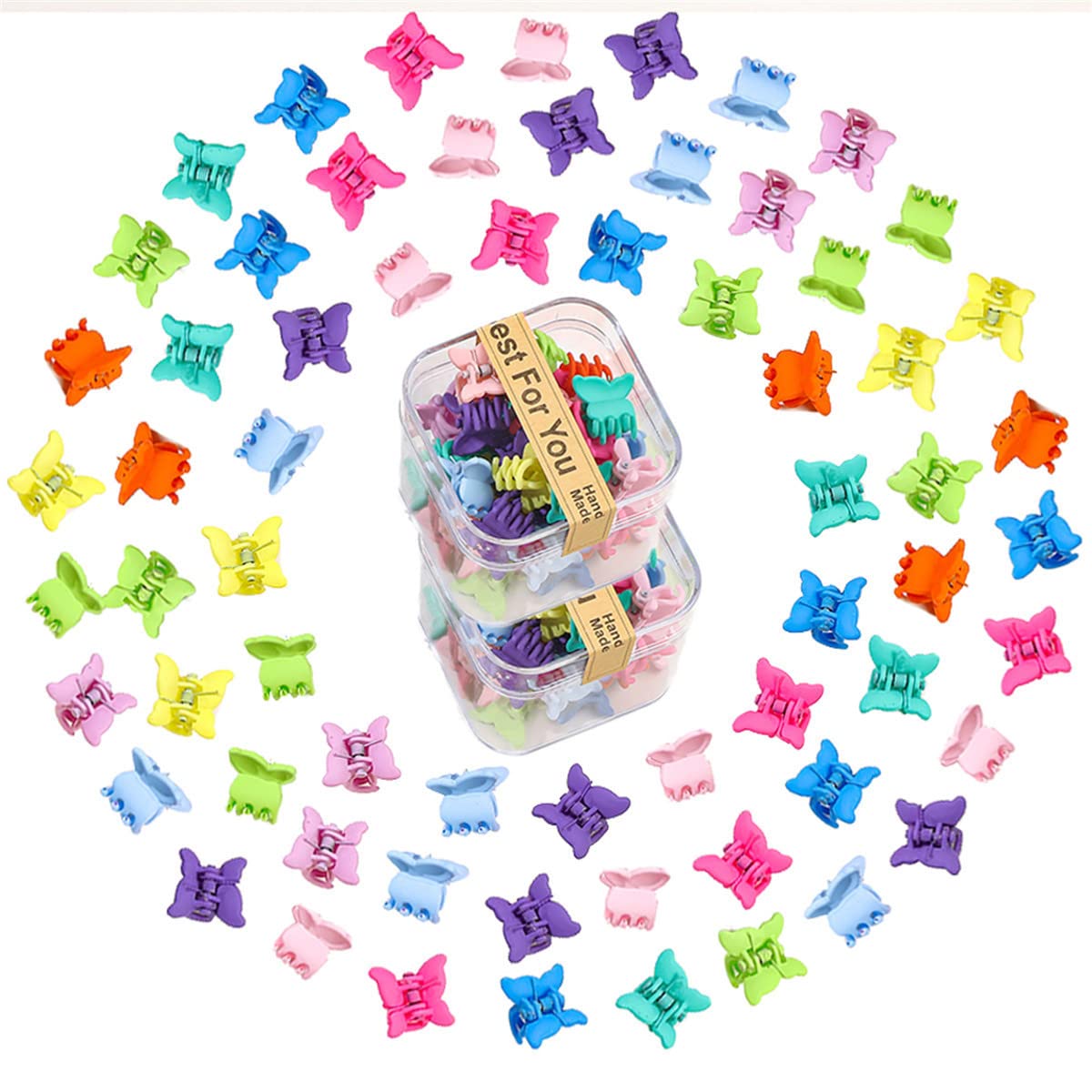 100 Pcs Small Hair Claw Clips for Colorful Flower Mini Acrylic Hair Clips Clamps Accessories for Women Girls Teens Kids Barrettes Decor