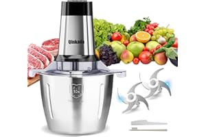 Electric Meat Grinder, 500 W Powerful Food Processors, 14 Cup Stainless Steel Bowl, 3 Speed Modes 4 Bi-Level Blades for Onion