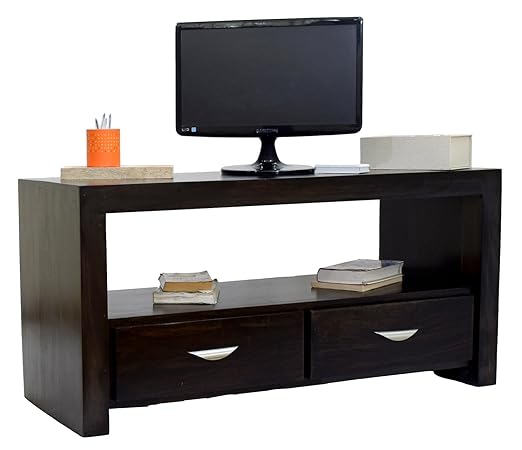 Daintree TV Unit Cabinet Stand (Lacquer Finish, Dark Walnut)