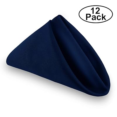 JOSSOIOJ Cloth Napkins - 17 x 17 Inch Red Solid Washable Polyester Dinner Napkins Great for Weddings, Parties, Holiday Dinner &amp; More (Black, 17 x 17 Inch Cloth Napkins - 12/pc)