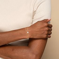Poxtex Gold Zircon Bracelets for Women No Tarnish