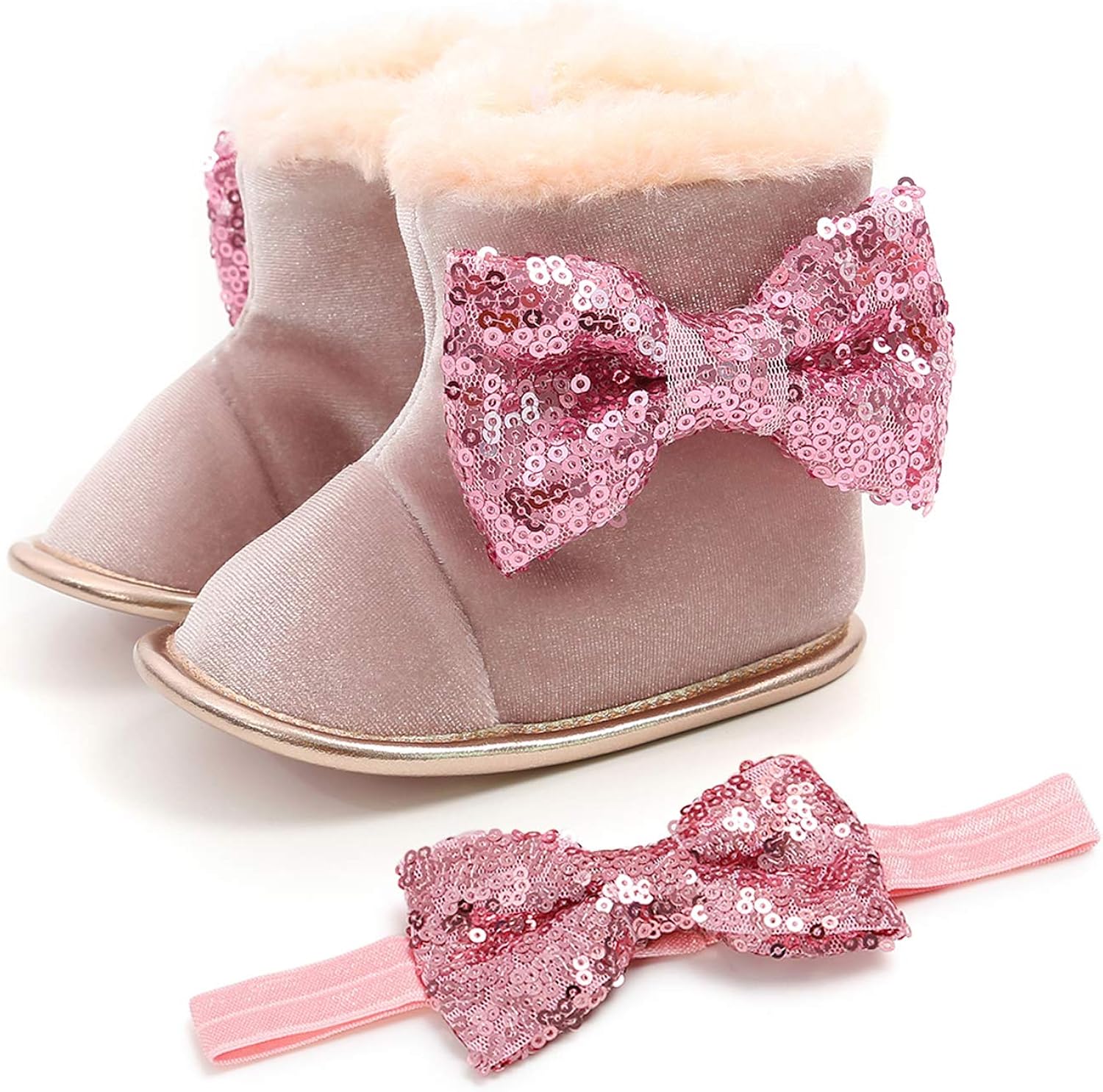 Amazon Com Infant Baby Girls Winter Fleece Warm Snow Boots And