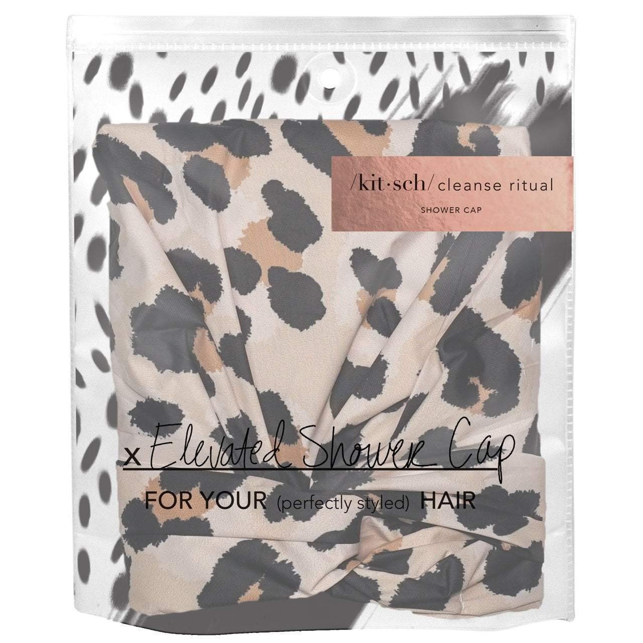 Kitsch Luxury Shower Cap for Women - Waterproof, Reusable Shower Caps (Leopard) : Beauty