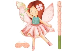 Blosssound Fairy Piñata Fairy Party Decorations Supplies Cute Flower Fairy Princess Piñata Set with Stick Blindfold for Wonderland Garden Theme Birthday Baby Shower Celebration Decorations(Fairy)
