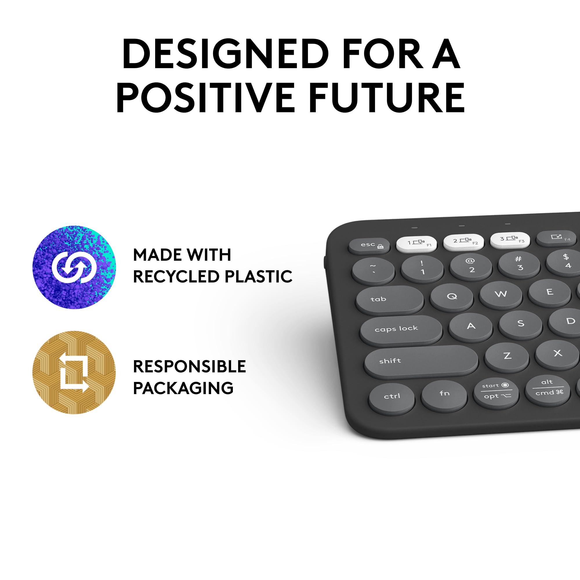 Logitech Pebble Keys 2 K380s, Multi-Device Bluetooth Wireless Keyboard with Customisable Shortcuts,Slim and Portable,Easy-Switch for Windows/macOS/iPadOS/Android/Chrome OS, QWERTY UK Layout, Graphite