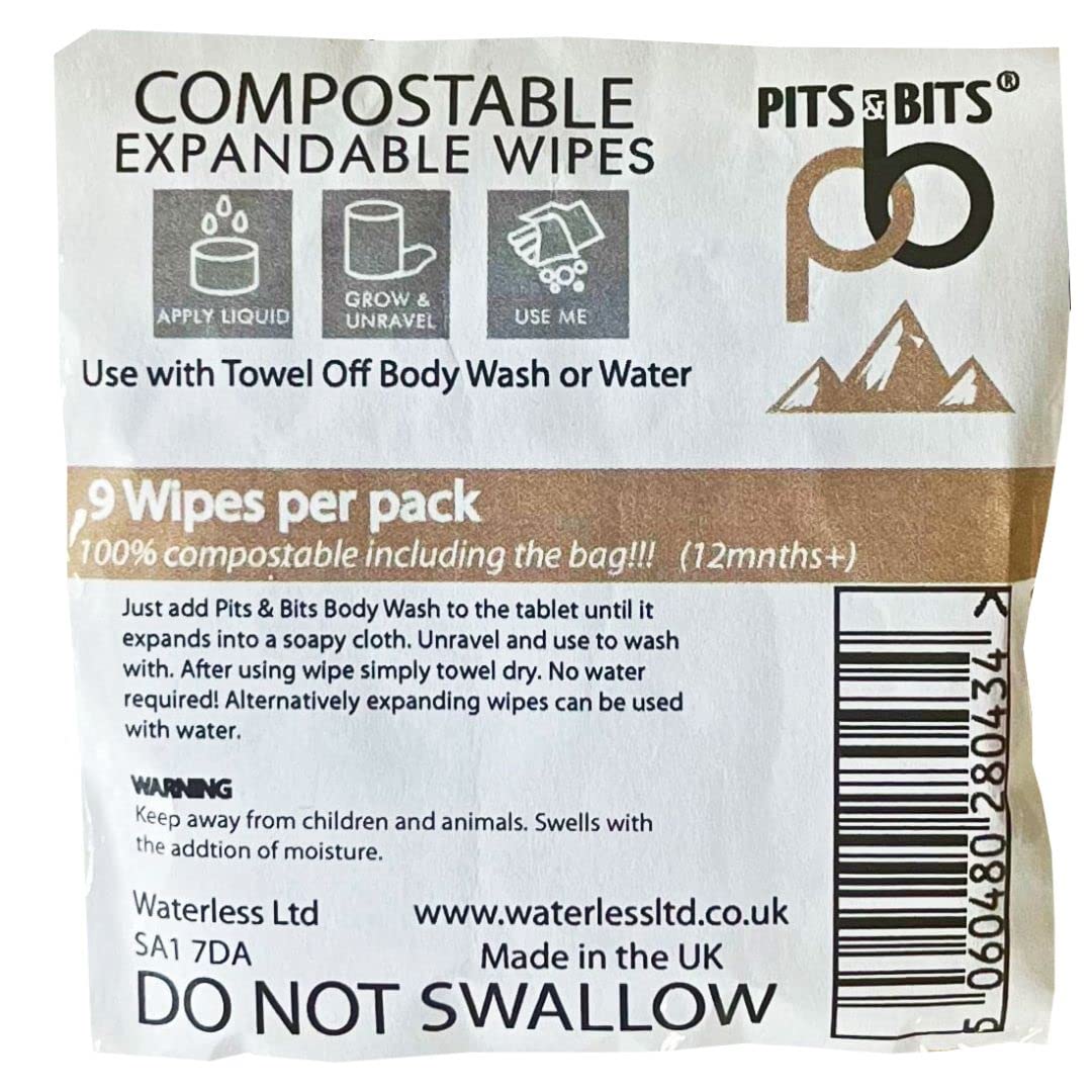 Pits & Bits Expandable Wipes - White, Size 9