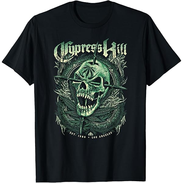 Amazon.com: Cypress Hill - Skull and Compass T-Shirt