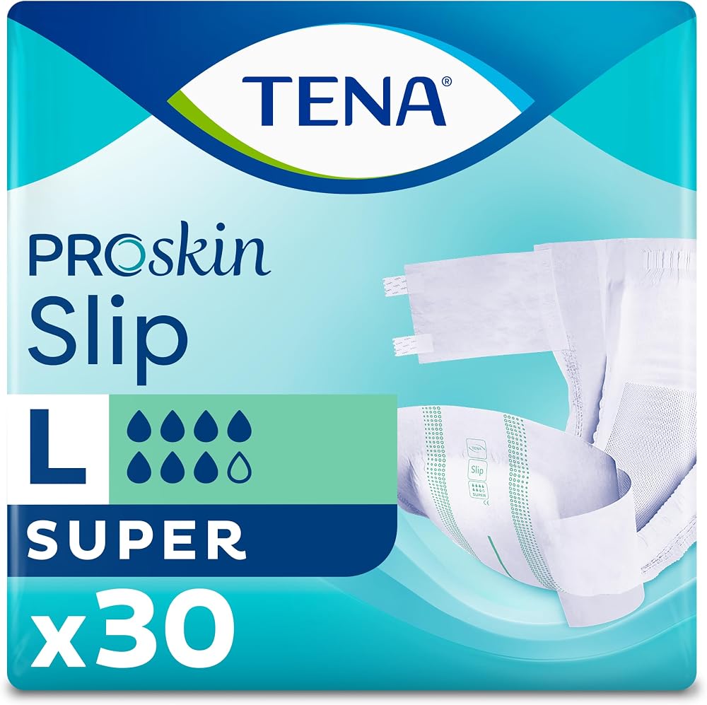 TENA ProSkin Incontinence Slip Plus Large 30 Count Twin Core FeelDry