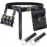 5PCS Renaissance Belt Pouch Set - Medieval Costume Accessories with Potion Bottle, Waist Bag & Skirt Hike for Cosplay (Black)