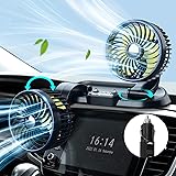 Car Cooling Air Fan 12V- Zone Tech 12V Dual Head Car Auto Cooling Air ...