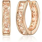 Linawe Small Hoop Earrings for Women Trendy, Tragus Piercing Jewelry, Cubic Zirconia Studs Huggie Earrings, Mini Chunky Tiny Helix Earrings, Gold/Rose Gold/Silver Cartilage Hoops