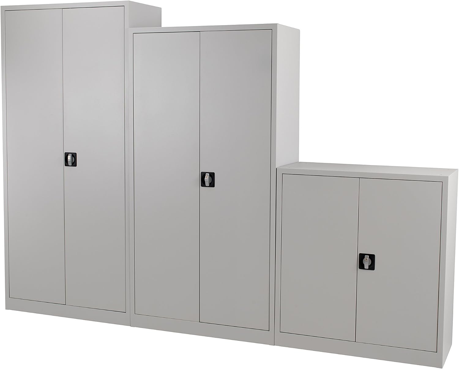 Office Hippo Steel Storage Cabinet, Lockable, Double Door, 4 Adjustable Shelves, 50kg Capacity, Grey, 179cm H - Image 5