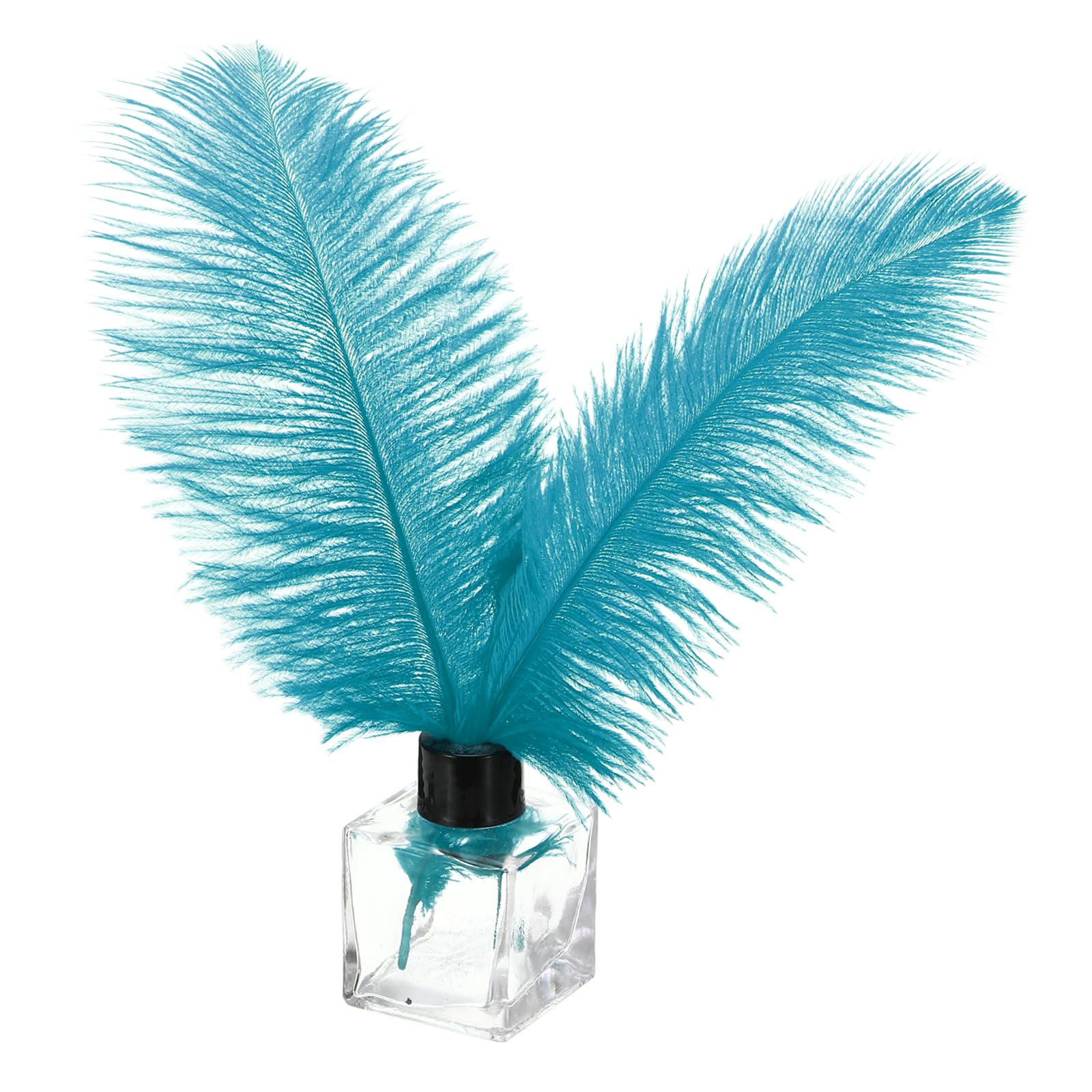 PATIKIL 30 Pcs Natural Ostrich Feathers Bulk 8-10 Inch/ 20-25 cm Large Ostrich Feathers for Crafts Home Decoration Wedding Party Vase Decor (Blue Green)