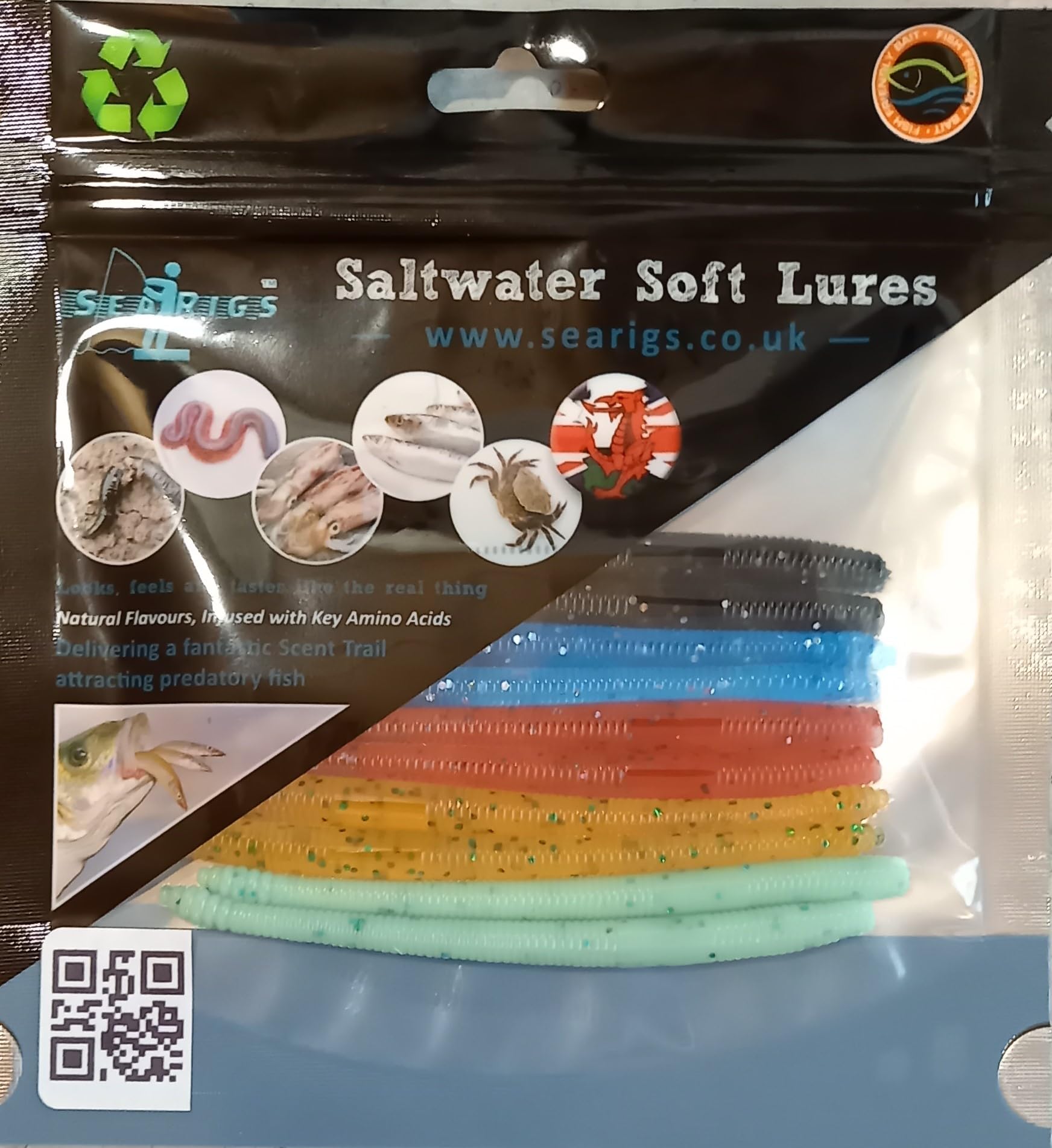 Sea fishing 4" Ultra Violet Soft lures x10 - For Saltwater & Freshwater Fishing - Bass, Cod, Wrasse, Pollock, Perch, Trout Pike and Chub