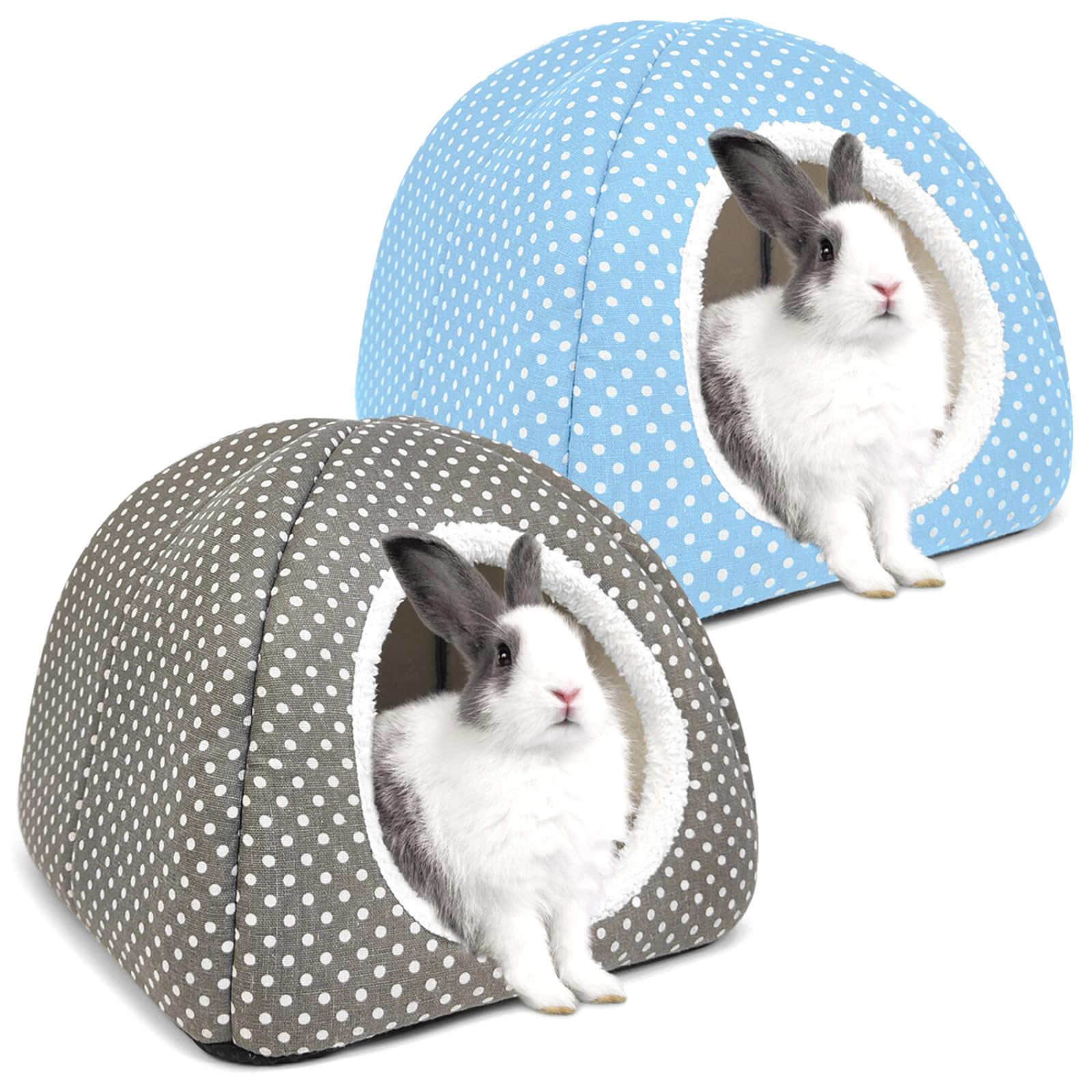 Photo 1 of Tierecare 2 Pack Rabbit Hideout Large Bunny Bed Washable Rabbit House and Hideout Fleece Guinea Pig Hiding Hut for Indoor Bunnies Small Animal Hideaway