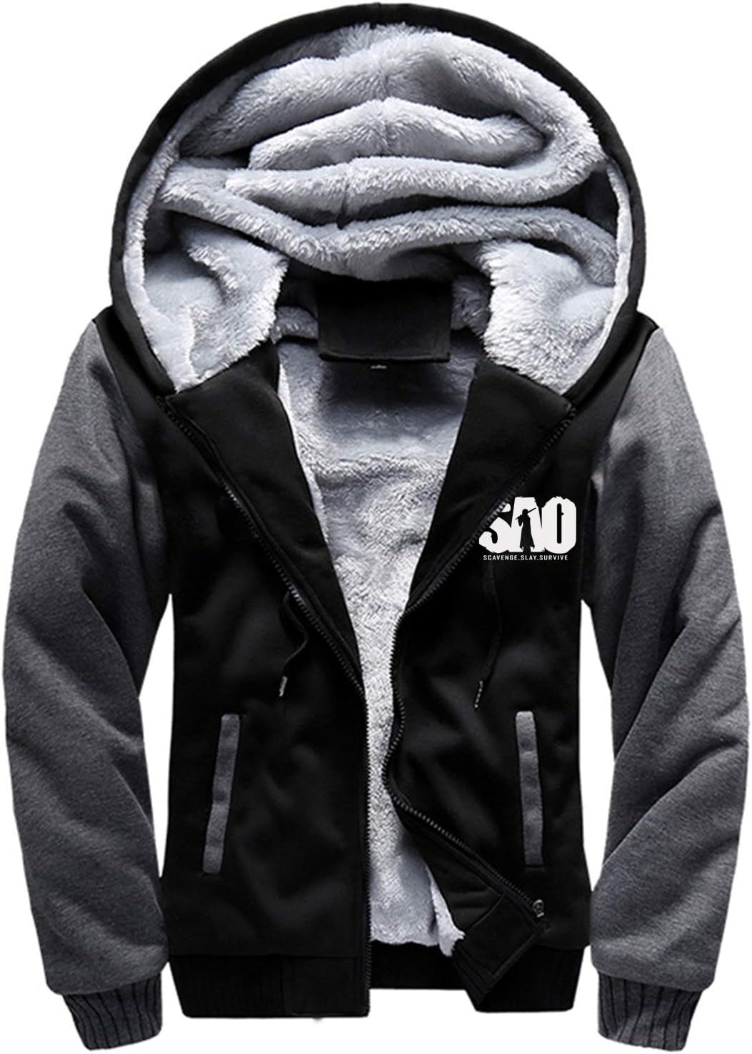 Boys Men's SAO Fleece Thick Hoodies Sword Art Online Cosplay Button Jacket Halloween Kirigaya Kazuto Yuuki Asuna