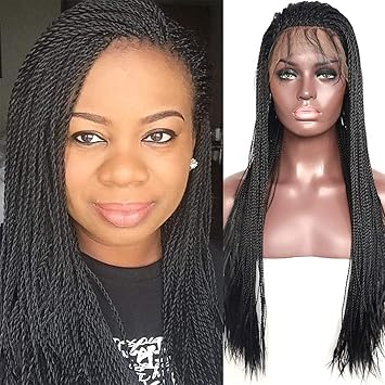 Amazon Com Bluple Micro Million Twist Lace Front Wig 24 Inches