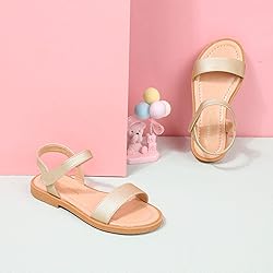 PANDANINJIA Gina Gold Girls Sandals Open Toe Summer