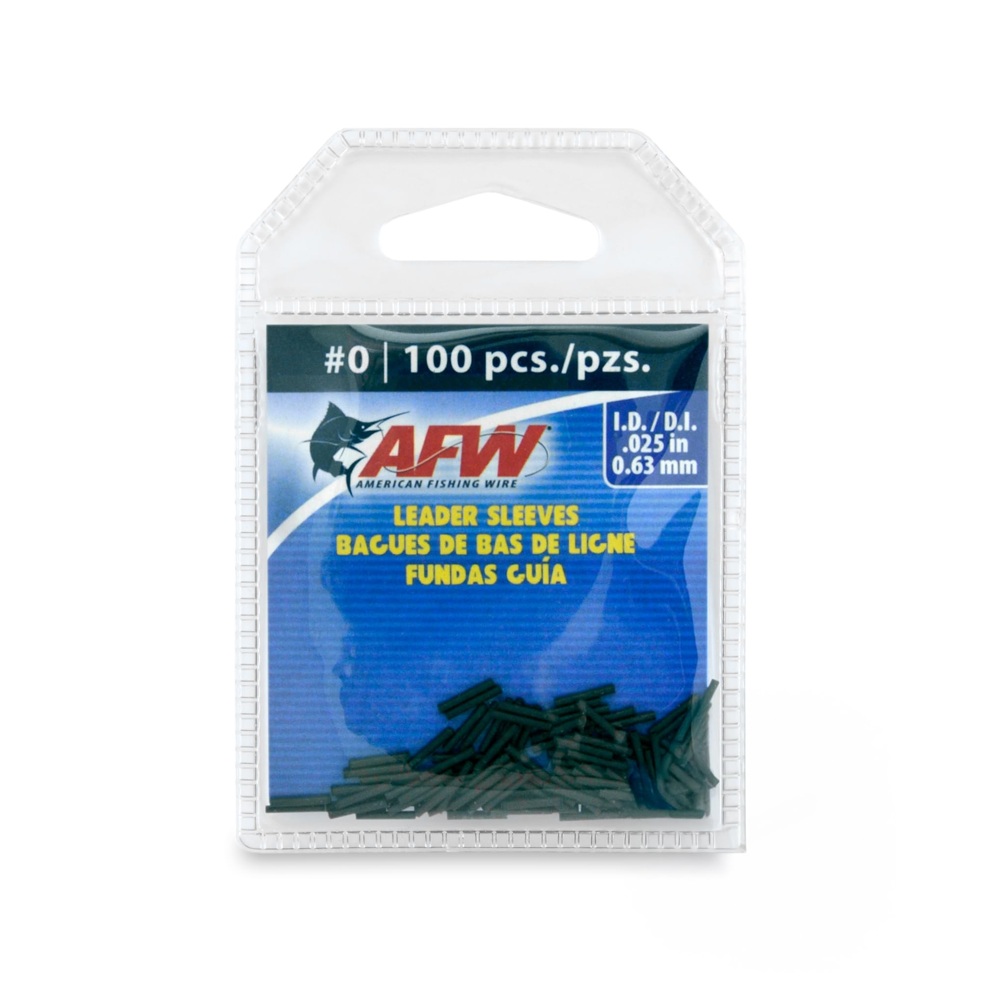 AFW American Fishing Wire Single Barrel Crimp Sleeves, Size #0/.025", Black, 100 pc