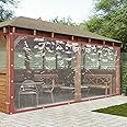 Xuthusman Mult-Size Commercial Durable Rainproof PVC Clear Awning Canopy Curtain Enclosure Patio Roll up Enclosure W/Brown Edge and Grommets 0.5mm Thick (8 * 20FT /2.5 * 6m)