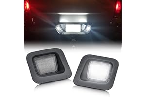 R&F Auto LED License Plate Lights Replacement for Ram 1500 2500 3500 (2003-2018) / Ram 1500 Classic (2019-2020) Tag Lamp Clear Lens Powered by 40pcs Chips 6000K Error Free Xenon Pure White
