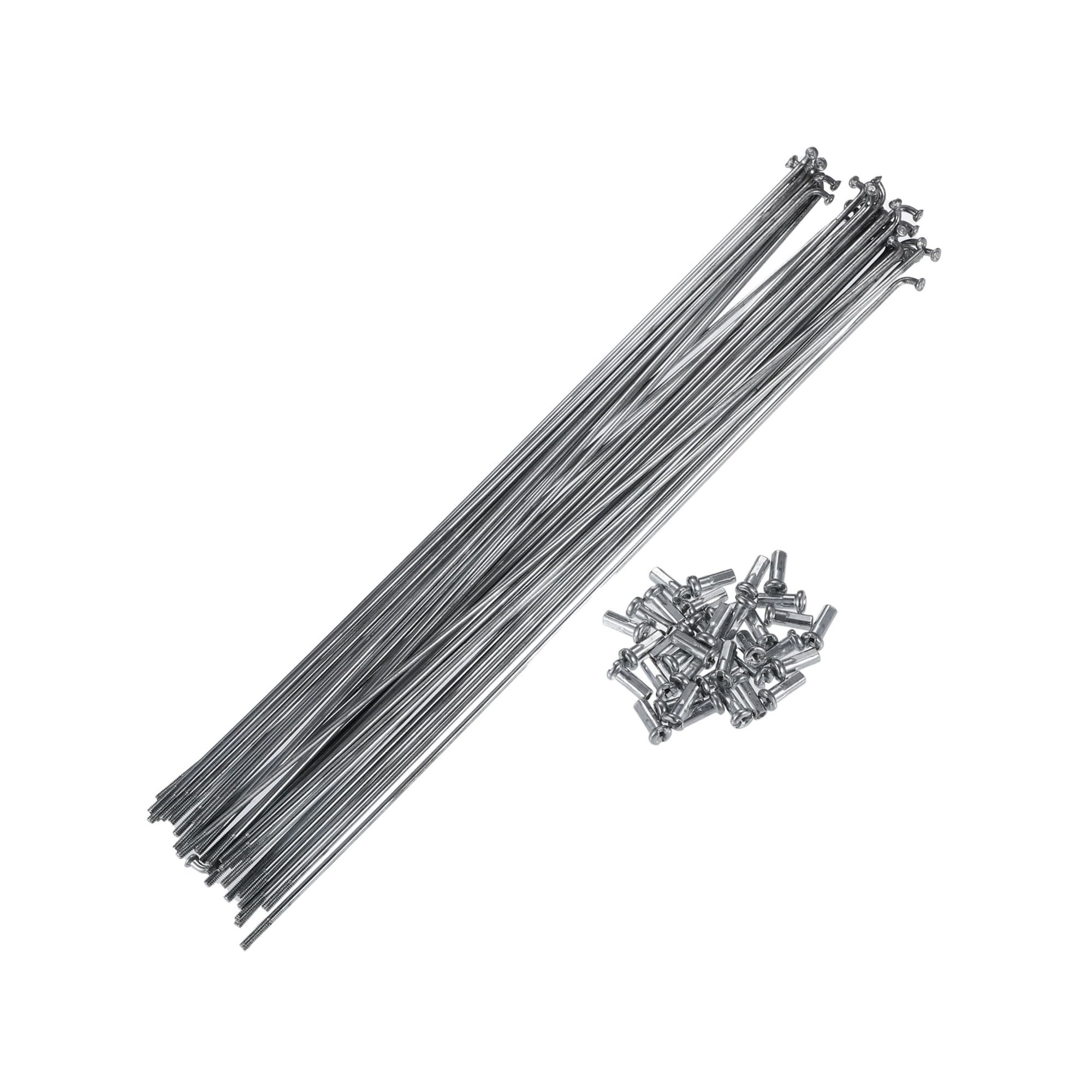 A ABSOPRO 36pcs 14G J Bend Bike Steel Spokes 9.84" Cycle Spokes with Nipples Item Replacement