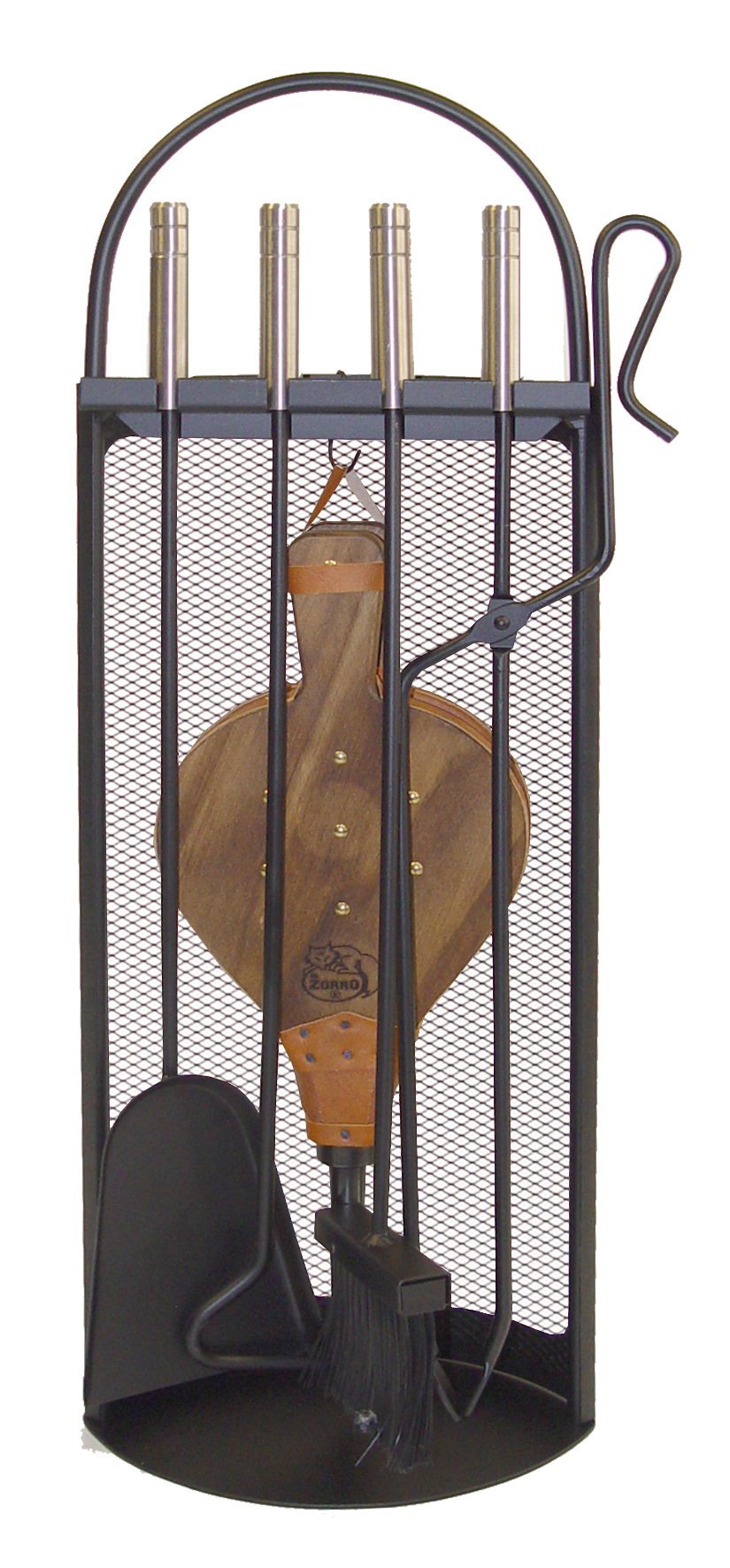 Imex El Zorro 10048 - Fireplace Set with Bellows and Tools, (Stainless Steel, 68 x 23 x 14cm), Black