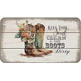 UINHMOP Keep Your Soul Clean and Your Boots Dirty Western Cowboy Boot Decorative Doormat 17 ×30 Inch Welcome Floor Mats,Western Decor for Home Room Dorm Outdoors Indoor Entryway,Teen Girls Gifts