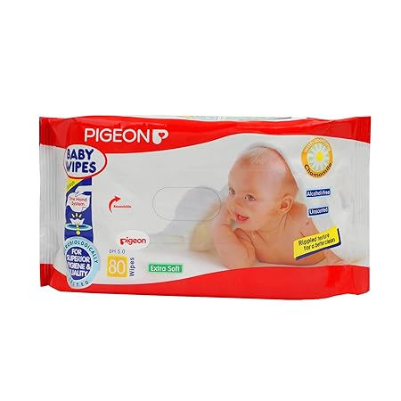 Pigeon Baby Wipes (80 Sheets Per Pack) - Pack of 3