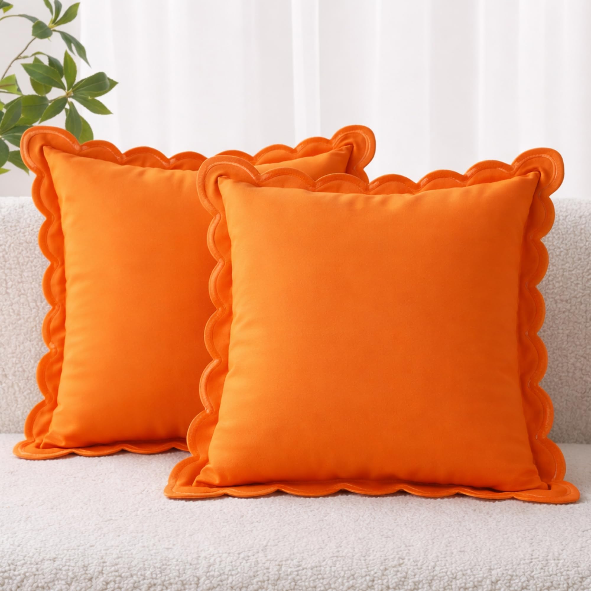 Folkulture Fall Throw Pillow Covers for Couch, 18x18 Decorative Couch Pillows for Living Room, 100% Cotton Boho Pillow Case or Cute Outdoor Pillows, Preppy or Aesthetic Pillow Cover (Terracotta) — image 1