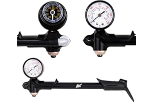 ALPHA MOTO Air Shock Dual Pump 0~300psi & 0~110psi Compatible for Harley Davidson Touring Dresser Bagger Motorcycle Bicycle Mountain Bike CB KZ GS XS 350 450 550 650 750 850