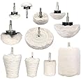 Tworider 11 pcs Buffing Wheel for Drill,Buffing Pad Polishing Wheel Kits,Wheel Shaped Polishing Tool for Metal Aluminum,Stain
