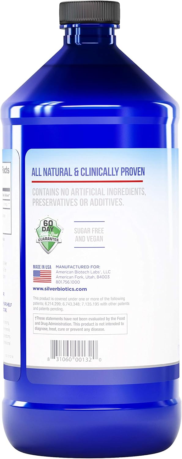 American Biotech Labs - Silver Biotics - Daily Immune Support Supplement with SilverSol Technology - 32 fl. oz.: Health & Personal Care