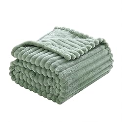 Linecooo Sage Green Fleece Throw Blanket