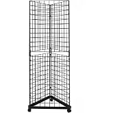 7RiversART Heavy Duty Triangle Gridwall Display Rack with Casters, 6&rsquo; x 2&rsquo; Metal Wire Grid Panel Tower for Retail Store Fixtures, Trade Shows, Garage &amp; Home Organization