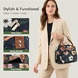 HOMESPON Insulated Lunch Bag Floral B Women's Men Work Lunch Tote 27x21x15 view 5