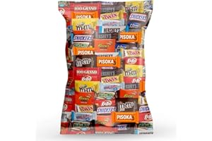 PISOKA Bulk Variety Pack of Fun Size Chocolate Candy - Individually Wrapped Chocolate Mix for Parties, Gift Bags, and Everyday Treats (3 LB)