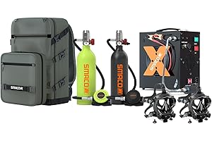 SMACO Mini Scuba Tank 1L Double for Shallow Water Diving Tank Double Diving Kit Support Underwater Breath Small Scuba Diving 