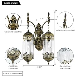 RONGHUAFUGUI Vintage Wall Sconces 2-Light Rustic