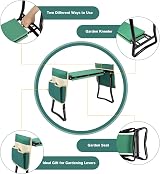 Uten 2-in-1 Garden Kneeler Seat with Handles & Tool Bag, Foldable view 6