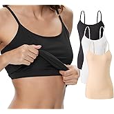 Vislivin Womens Cotton Camisole Adjustable Strap Tank Tops with Shelf Bra Stretch Undershirts