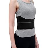 Pauline Broken Rib Brace for Women - Compression Chest Binder for Cracked Ribs Support & Chest Pain Relief - Rib Belt for Bruised Rib Cage (Black, Fits 30”-45”)