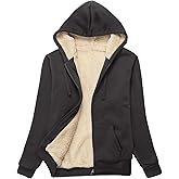 Little Beauty Womens Zip Up Hoodies Winter Thick Fleece Lined Hooded Jacket Casual Cozy Warm Sweatshirt Coat